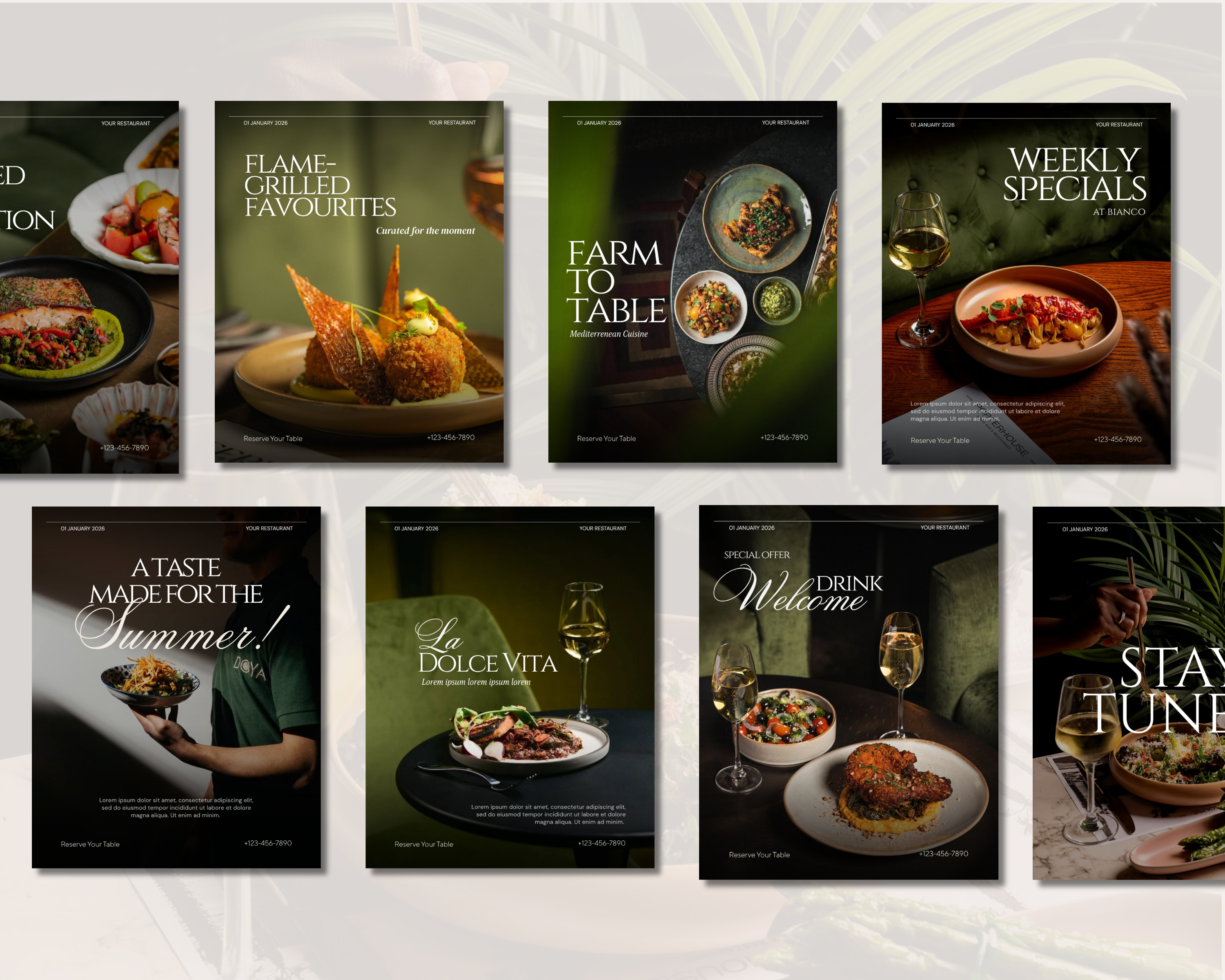 Restaurant Instagram Templates, Canva Editable Food Business Posts (Digital Download)