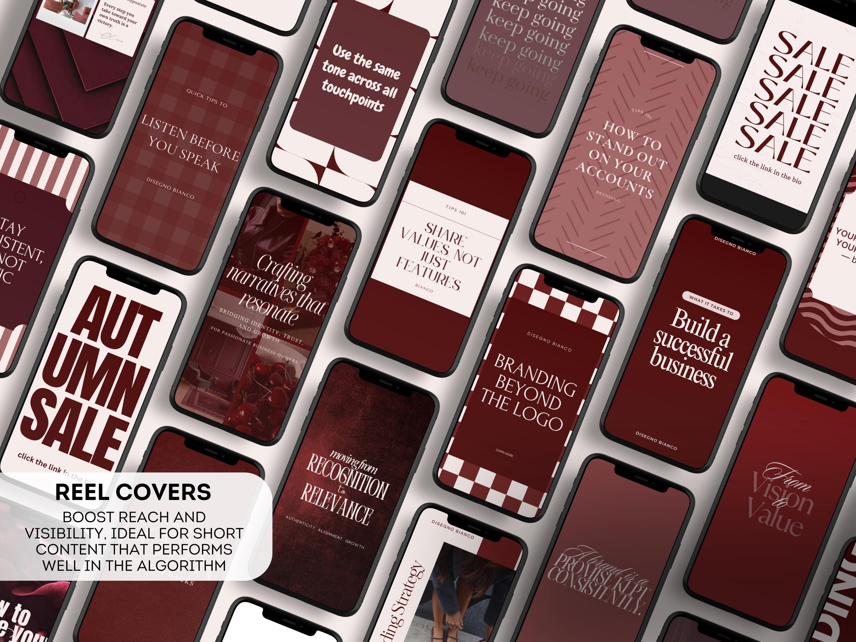 1400+ Instagram Templates in Rich Burgundy