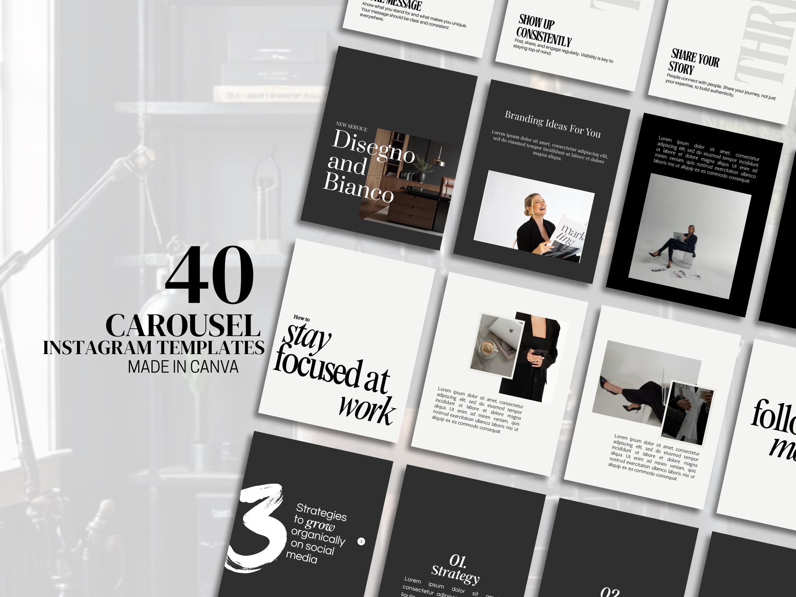 Viral Hook Carousel Templates | 40 Carousels