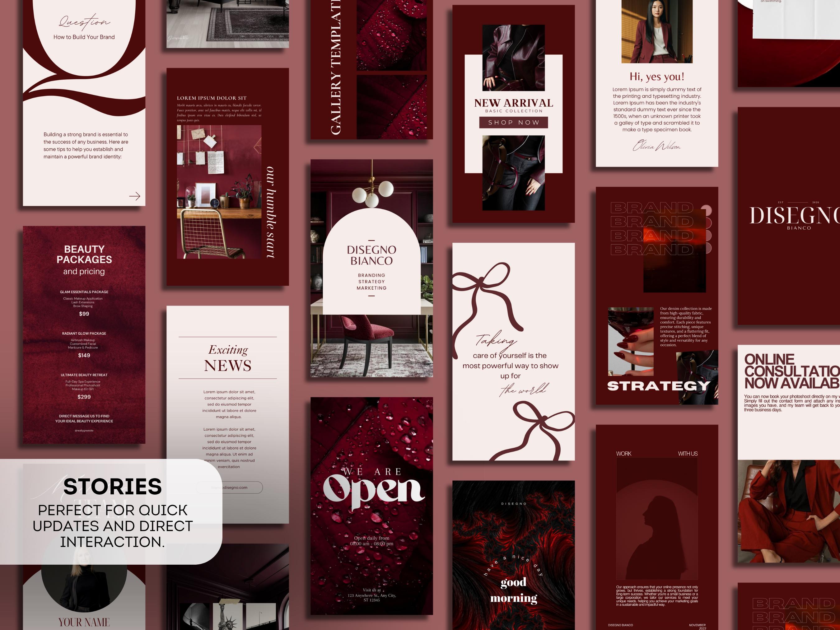 Burgundy Instagram Templates Canva