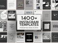 1400+ Instagram Templates in B&W