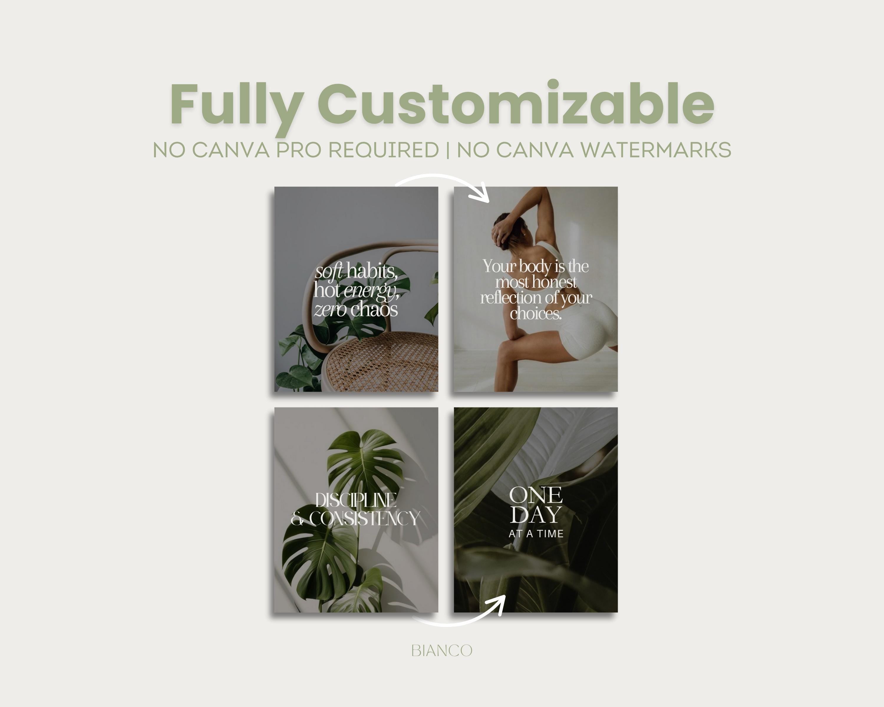 Fitness Instagram Templates | Matcha Green, Yoga & Pilates