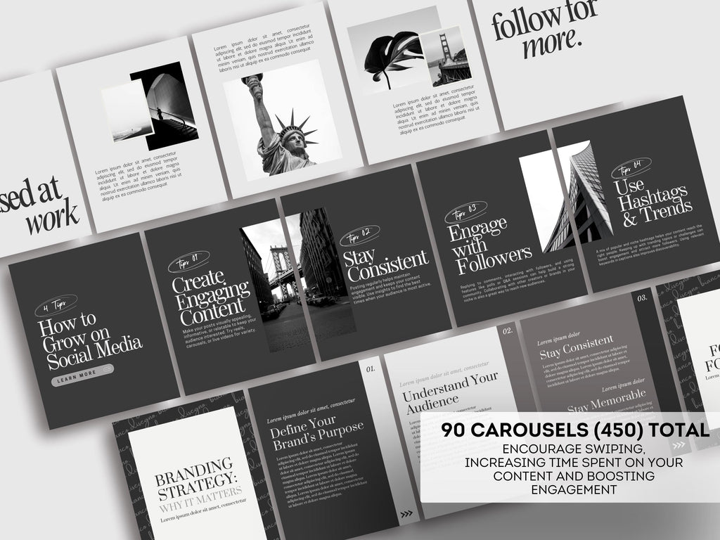 1400+ Instagram Templates in B&W