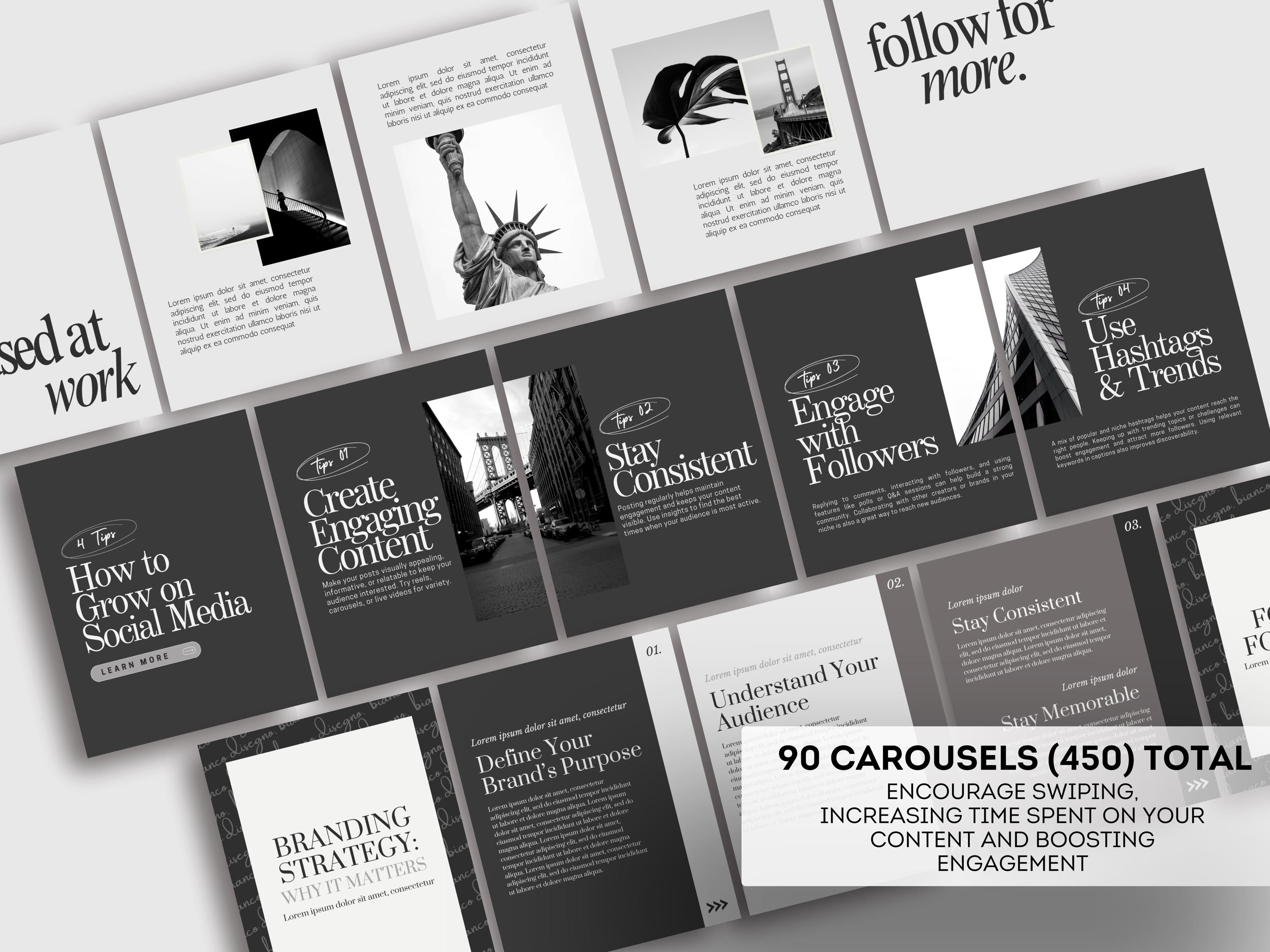 1400+ Instagram Templates in B&W