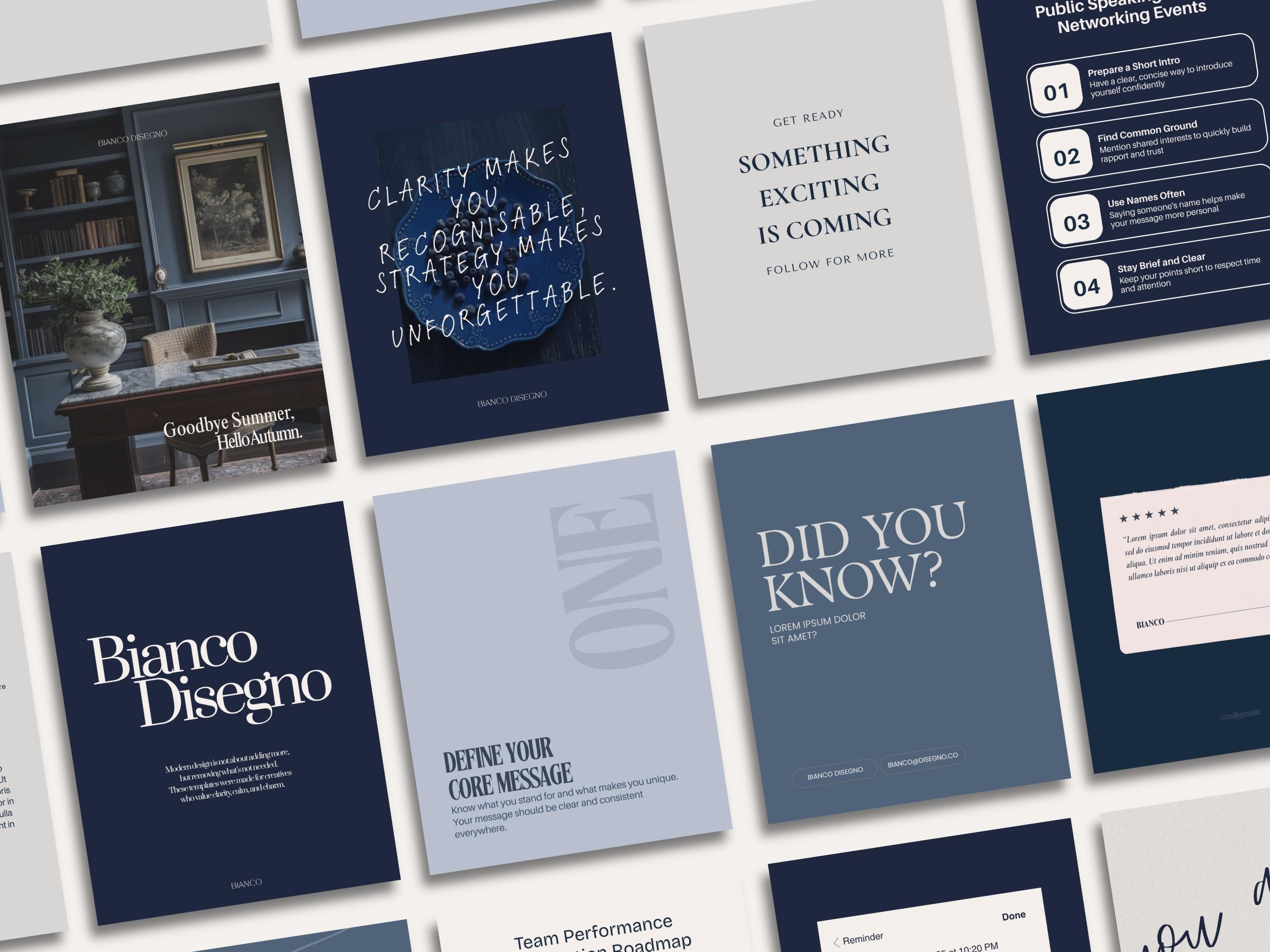 Deep Blue Instagram Templates Canva