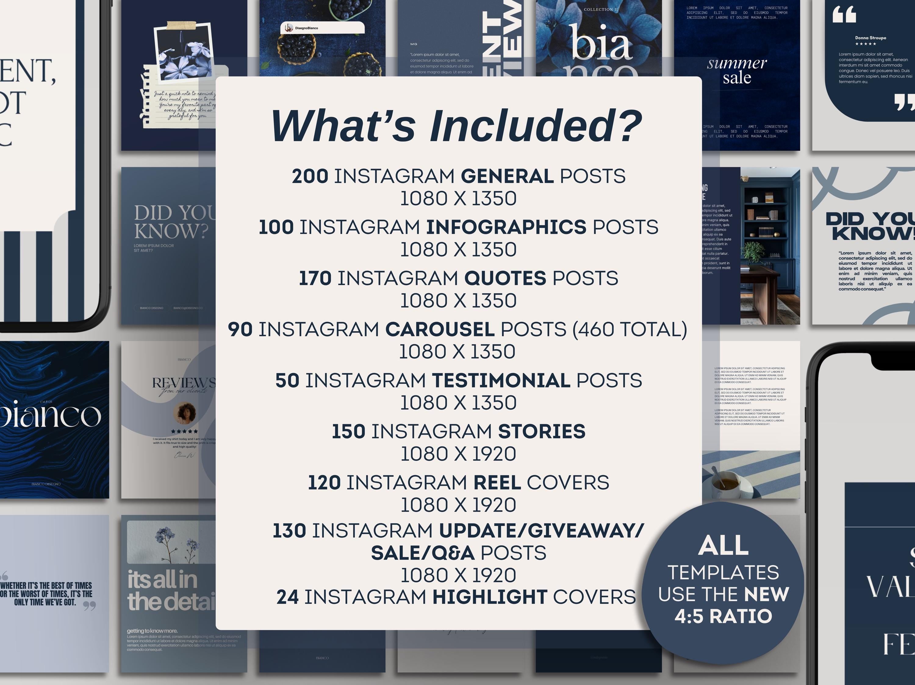 1400+ Instagram Templates in Navy Blue