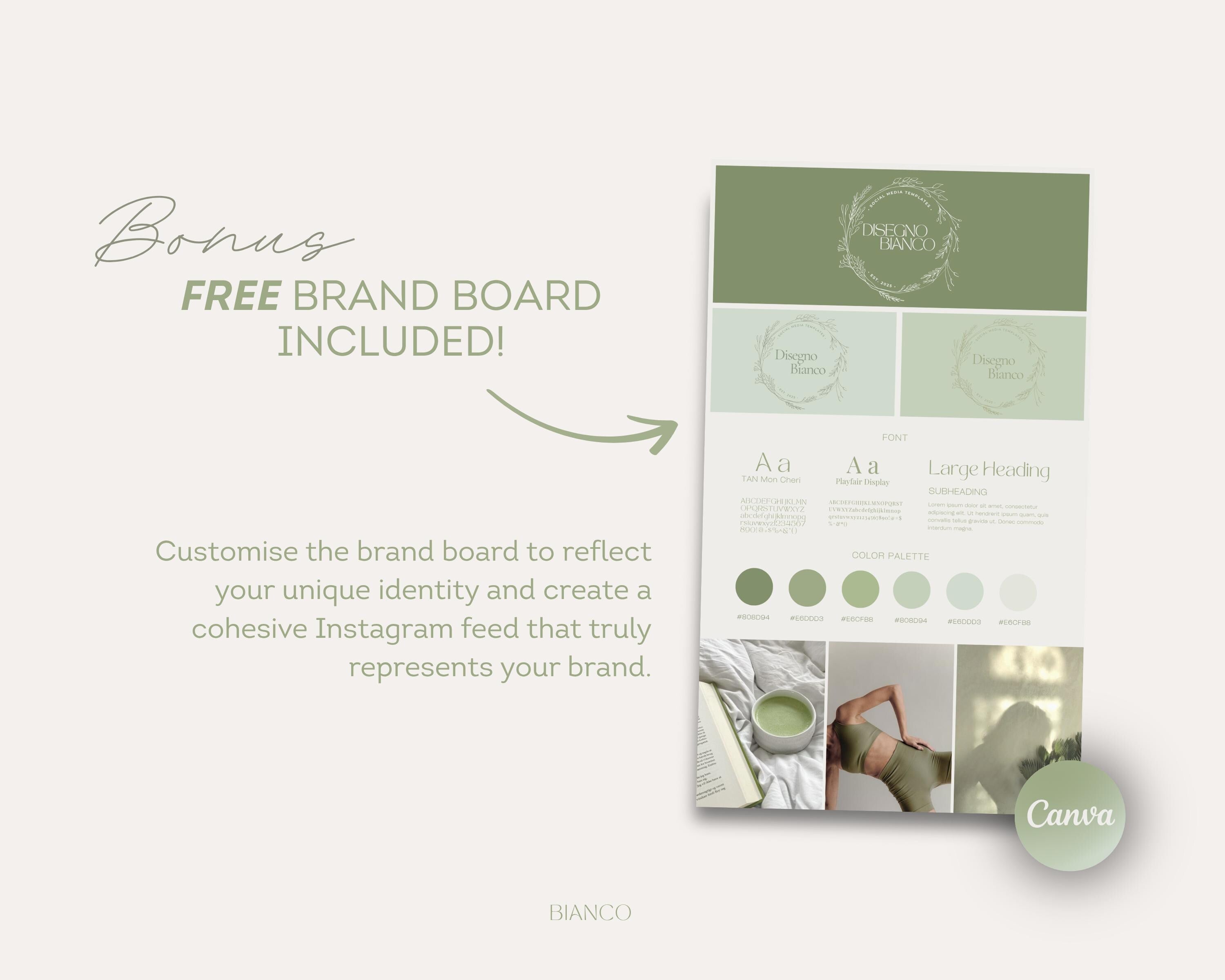 Fitness Instagram Templates | Matcha Green, Yoga & Pilates