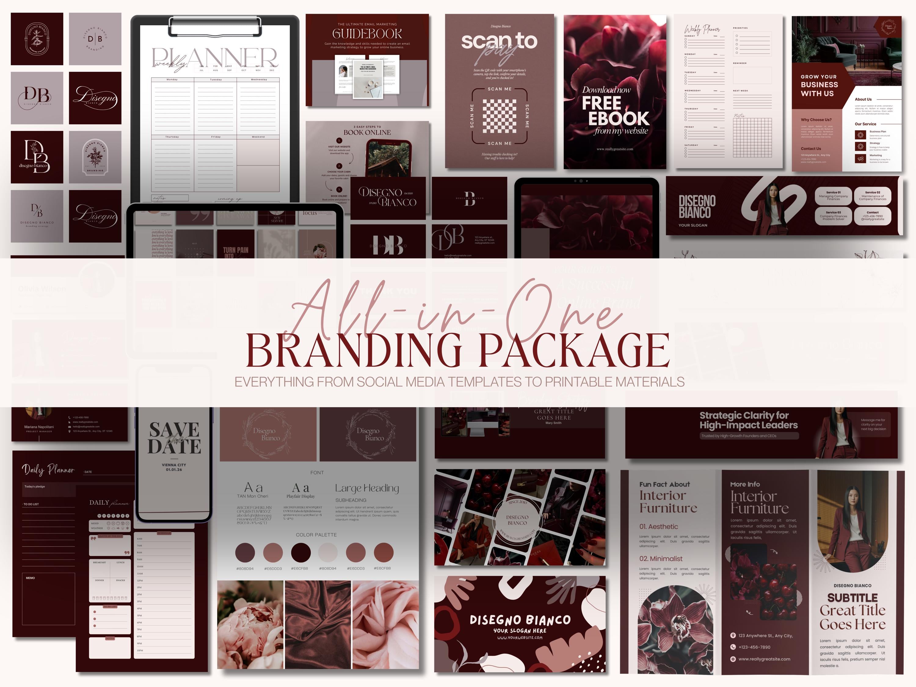 Burgundy Inspired Branding Kit