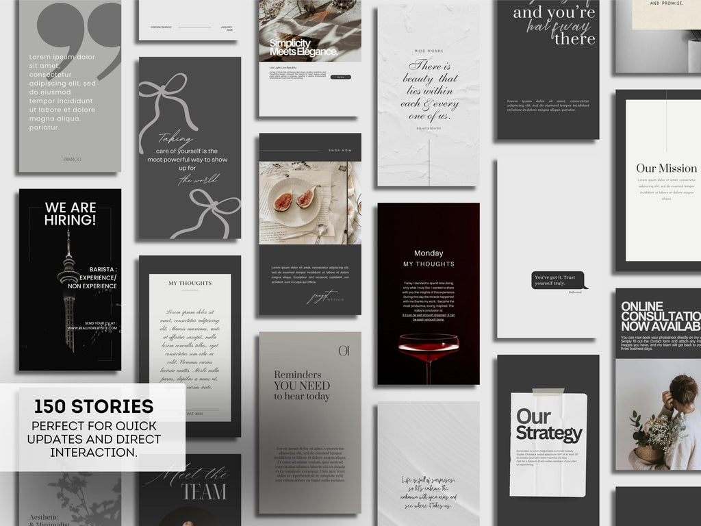 1400+ Instagram Templates in B&W