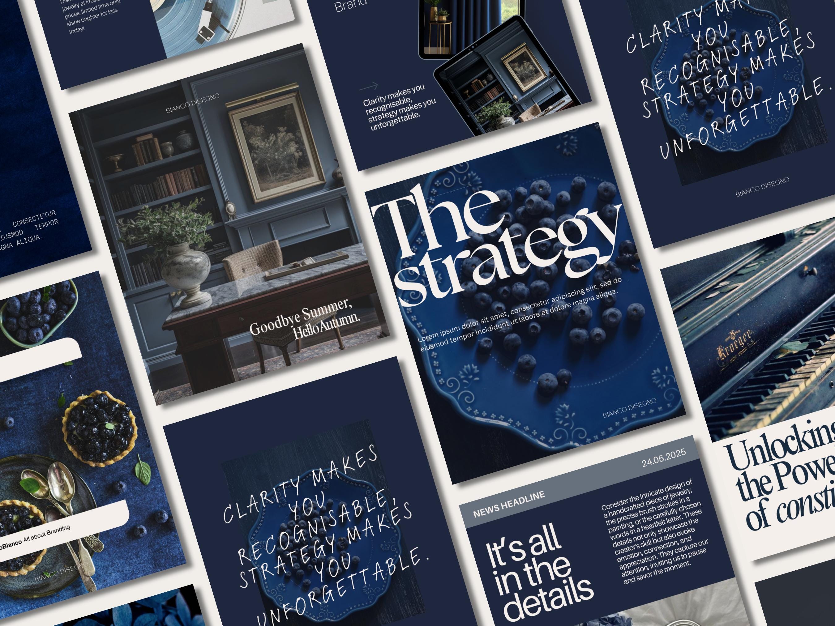 Deep Blue Instagram Templates Canva