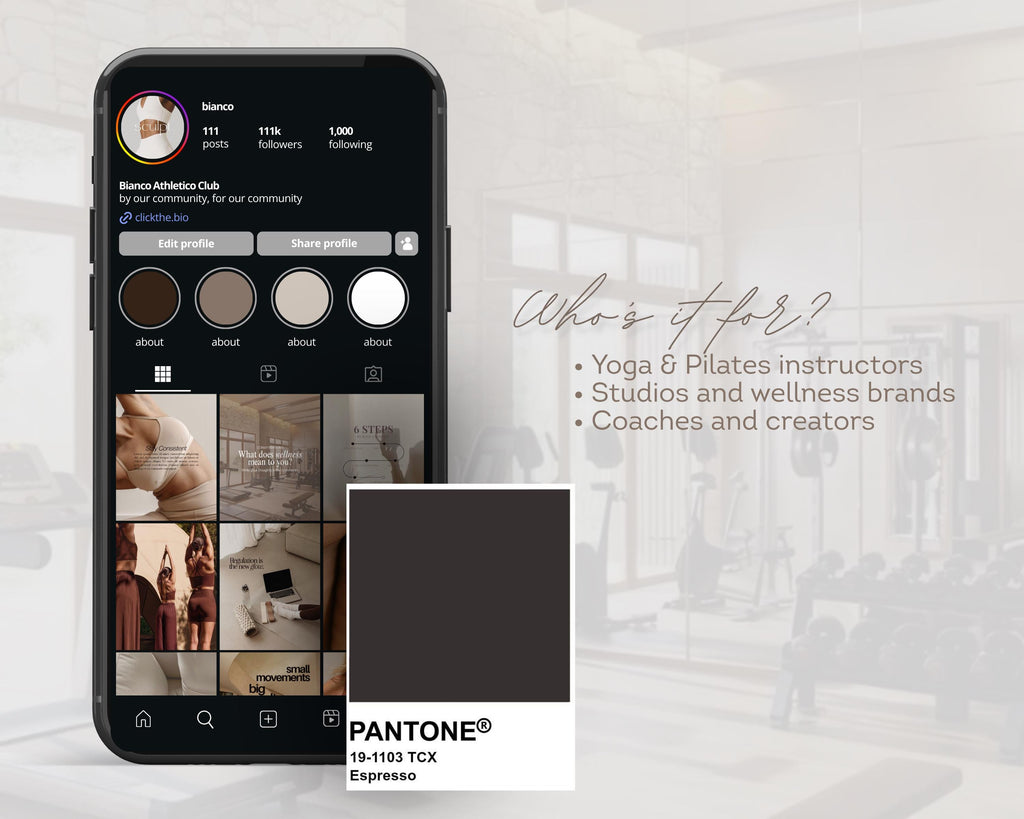 Espresso Instagram Template Pack | Yoga & Pilates Canva Posts