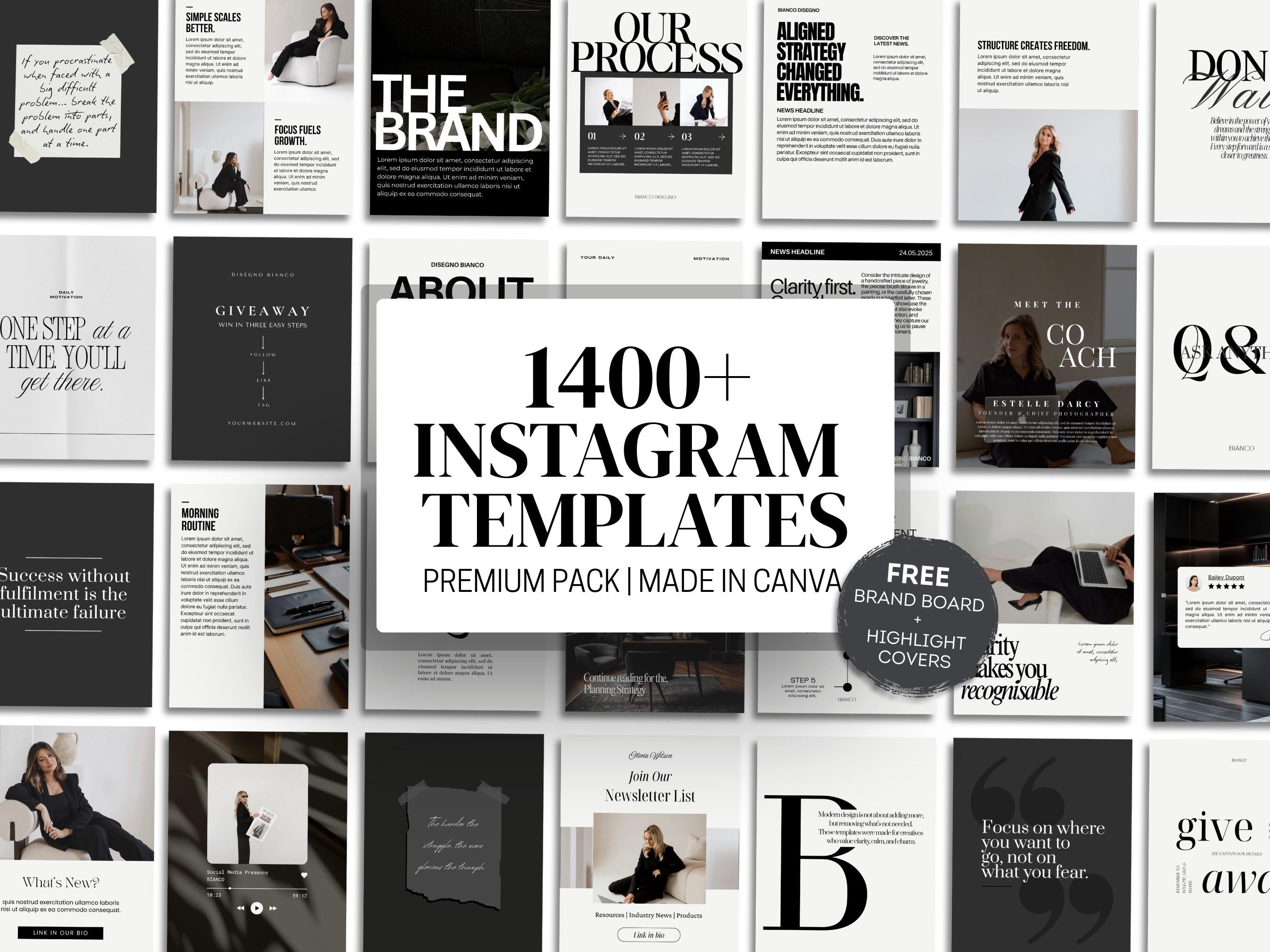 1400+ Instagram Templates in Neutral Tones