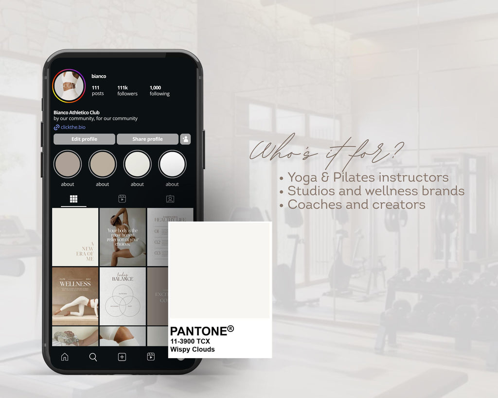 Yoga & Pilates Instagram Templates | Neutral Aesthetic Canva Kit