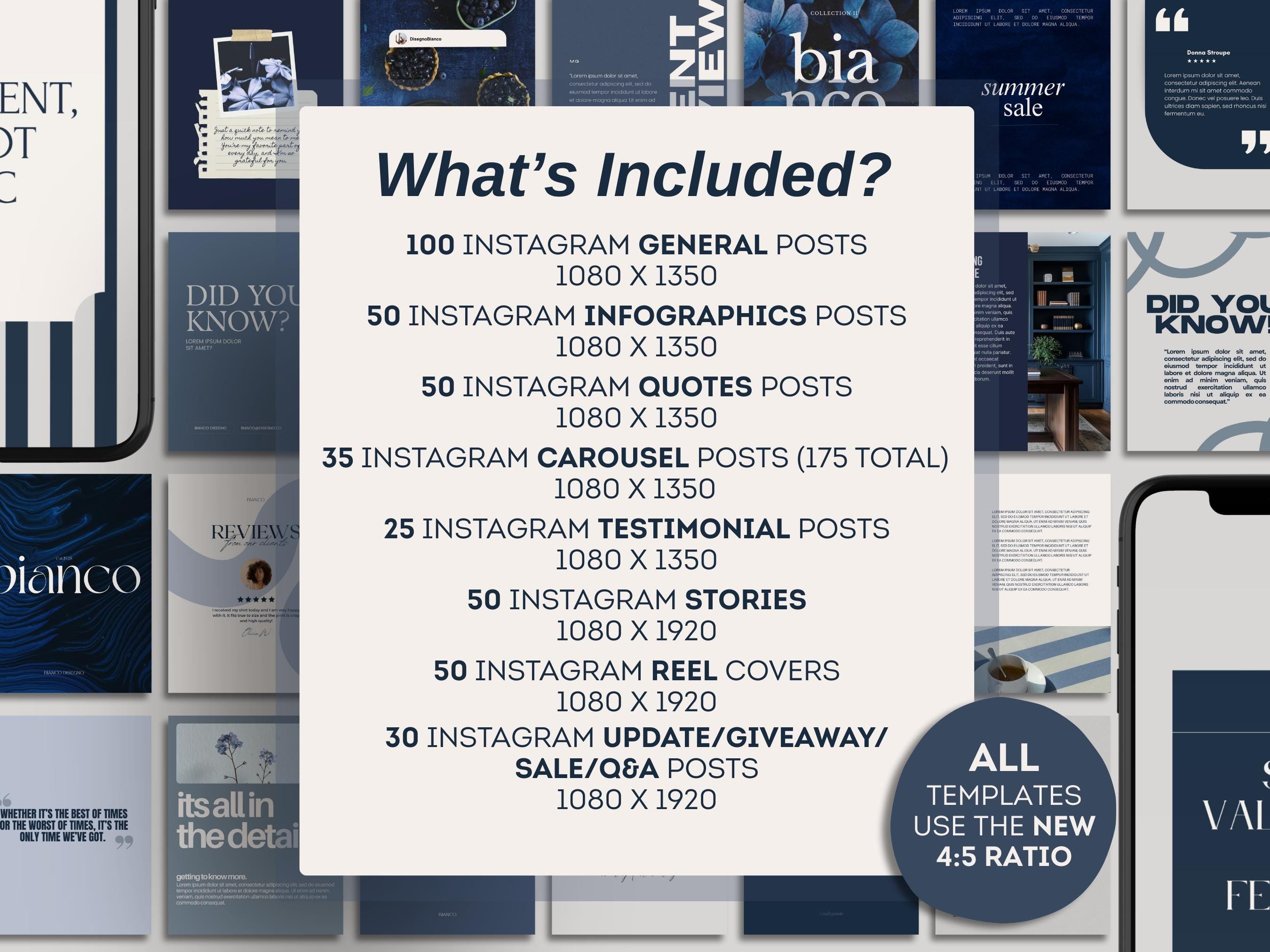 Deep Blue Instagram Templates Canva