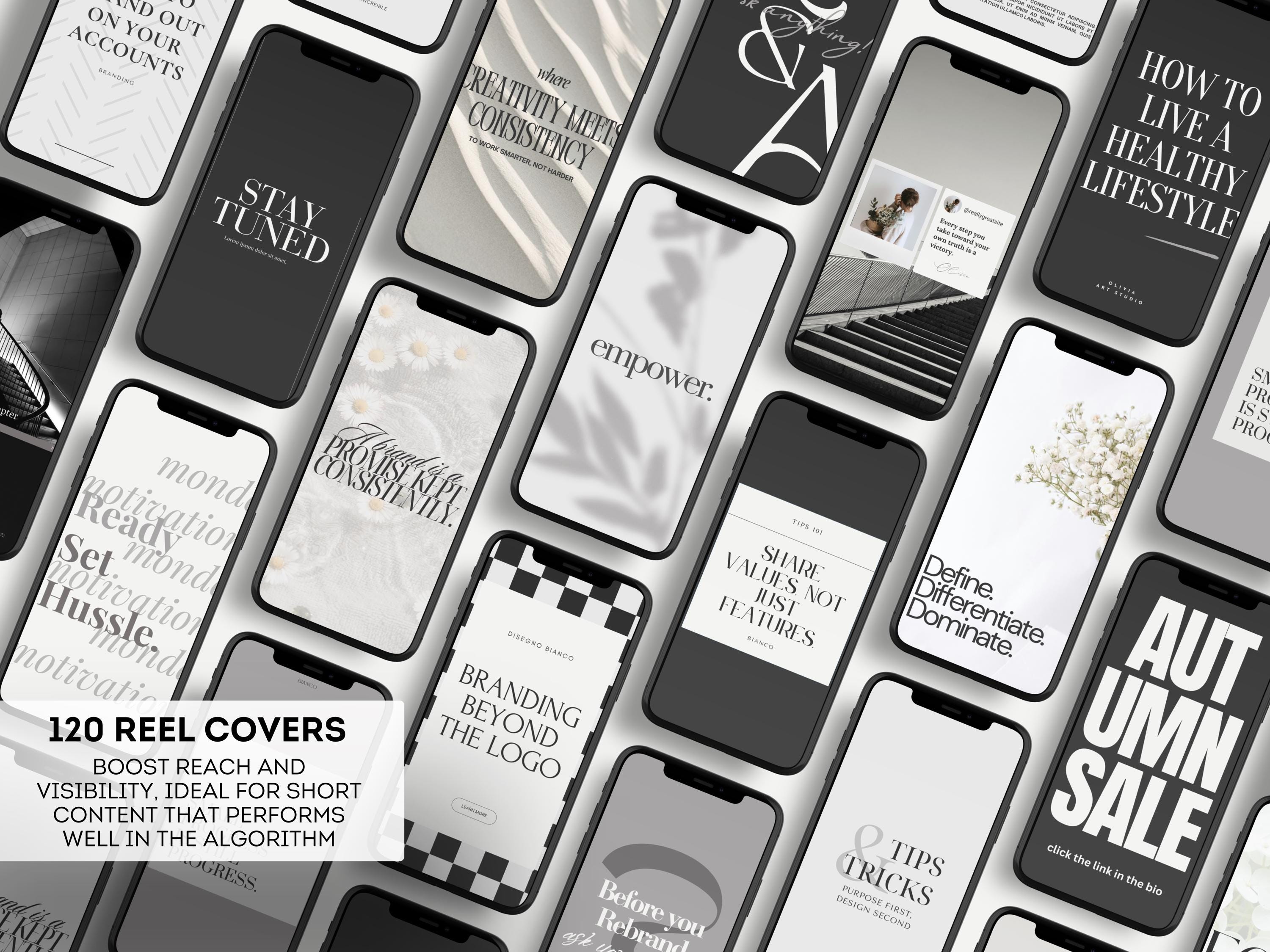 1400+ Instagram Templates in B&W