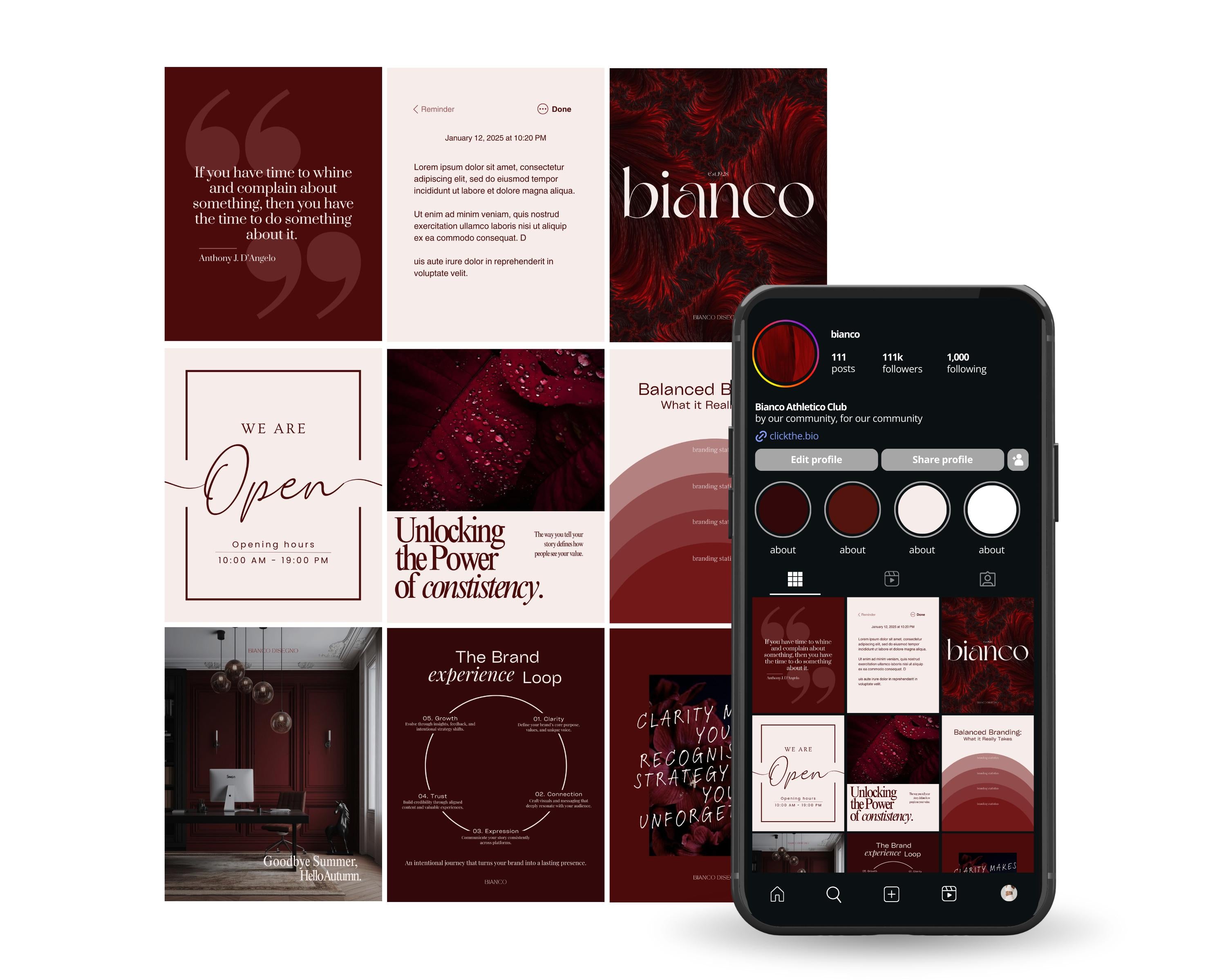 Burgundy Instagram Templates Canva