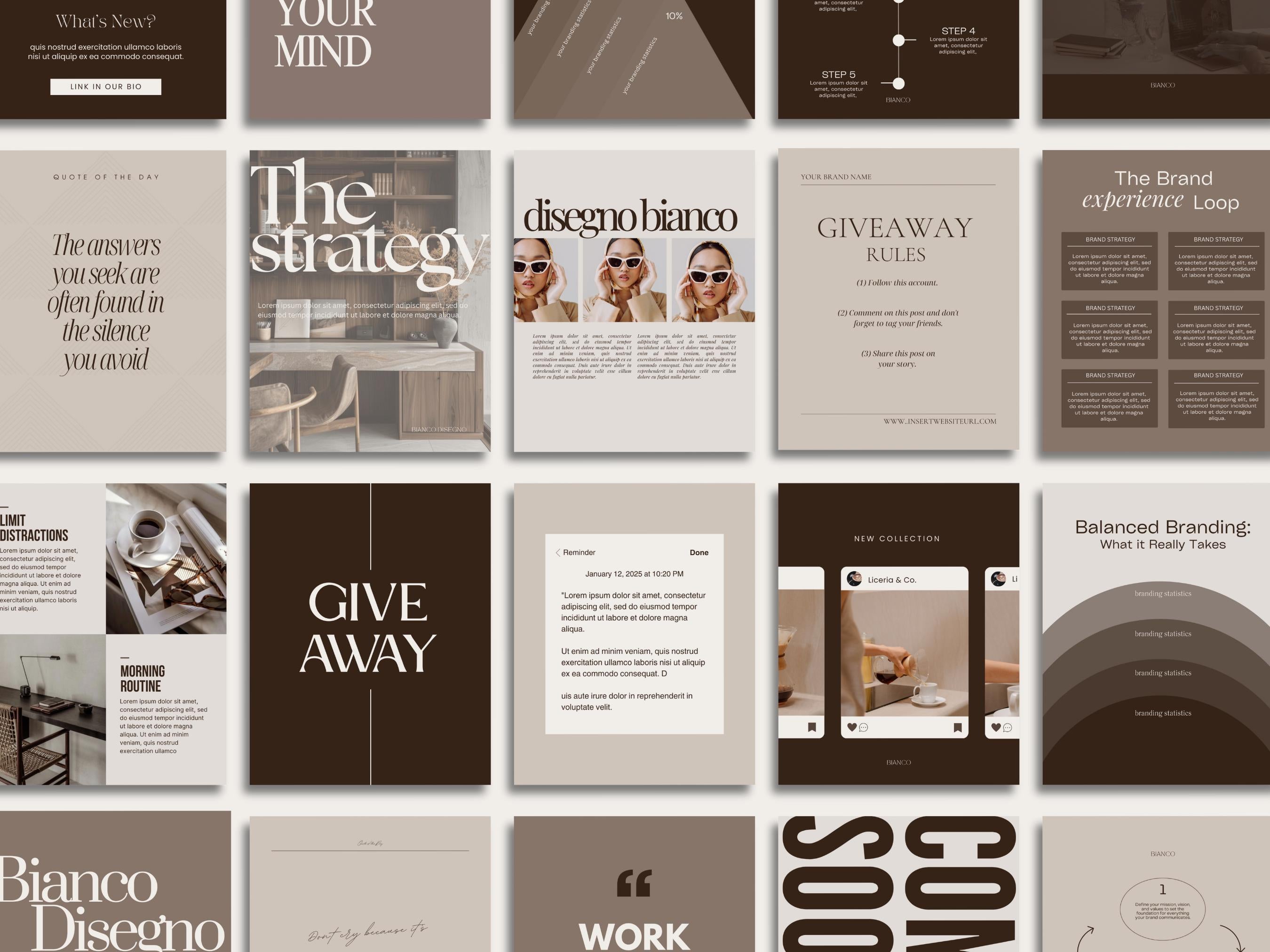 Iced Latte Neutral Brown Templates for Business Growth | 500+ Canva Social Media Posts, Stories & Reels