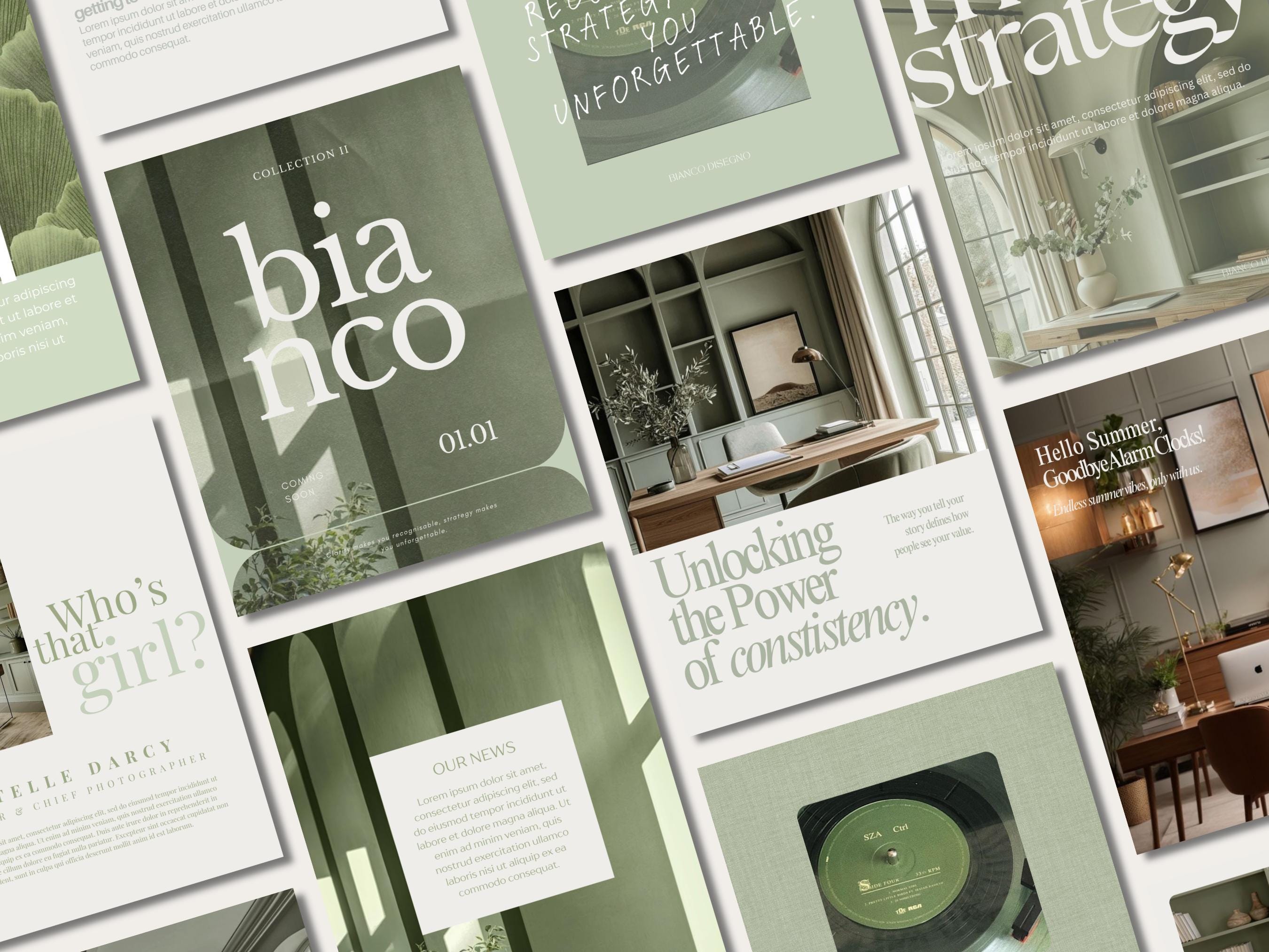 Matcha Green Instagram Templates for Business