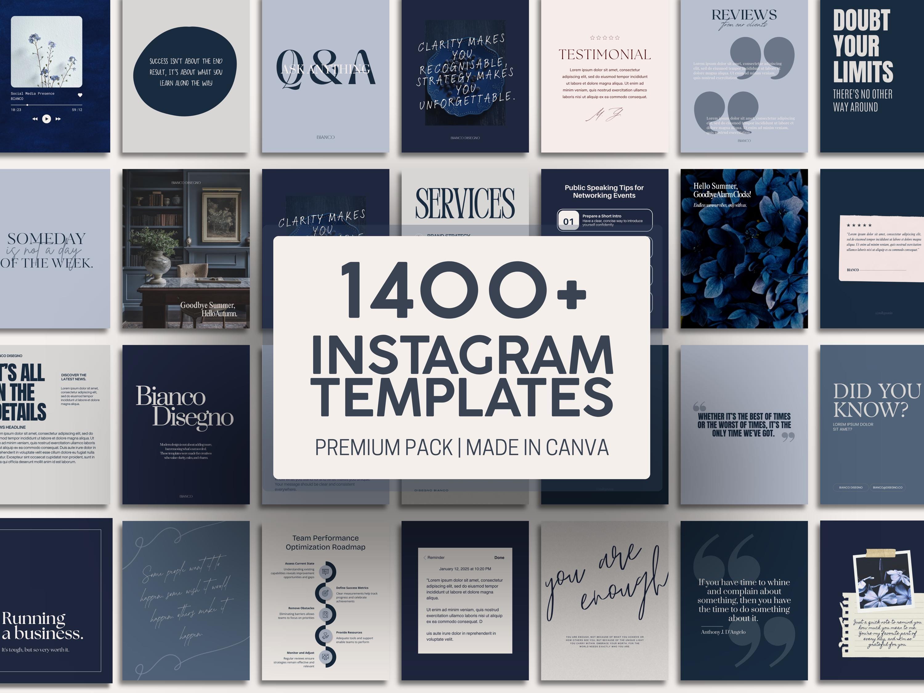 1400+ Instagram Templates in Navy Blue