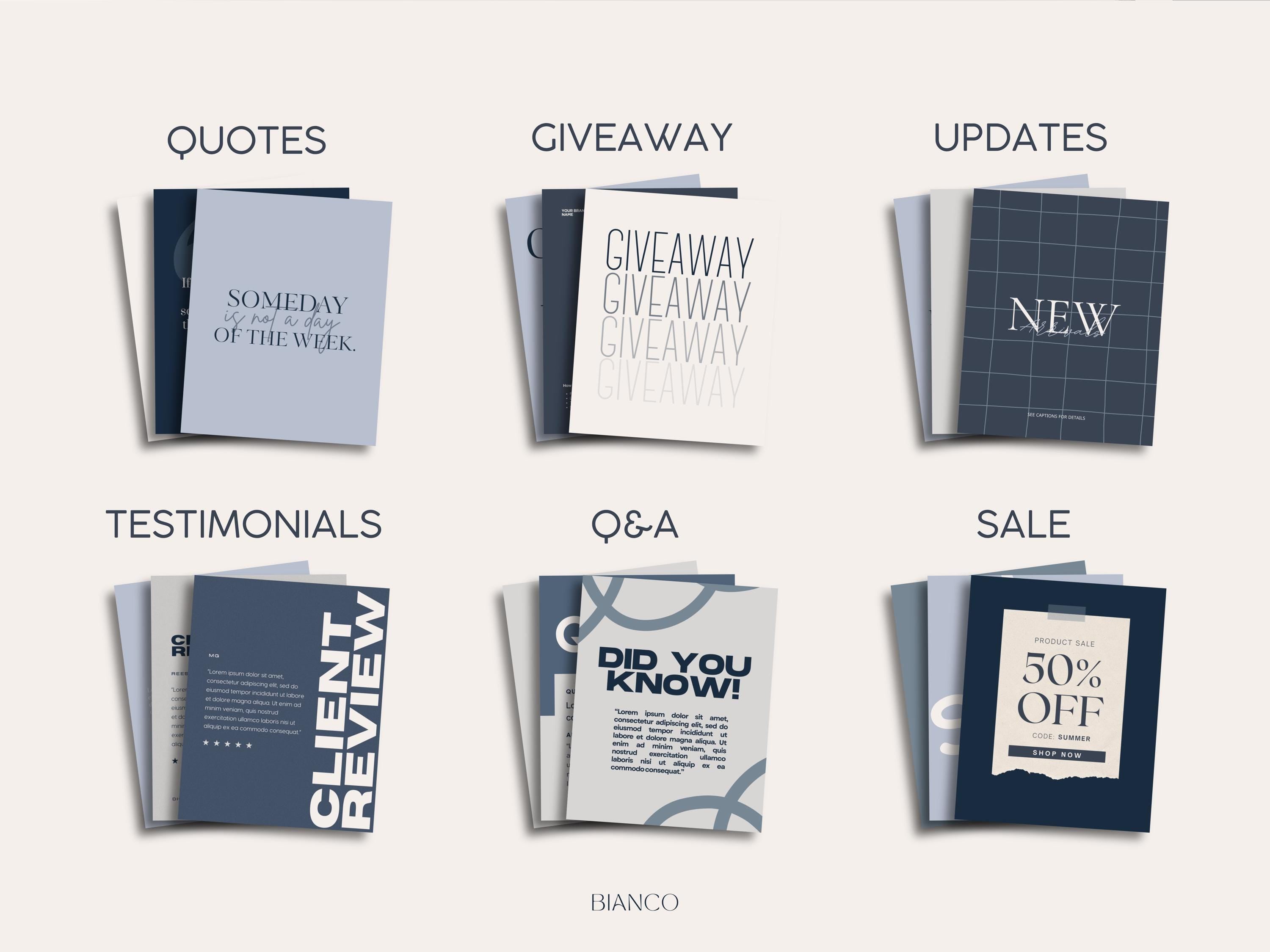 1400+ Instagram Templates in Navy Blue