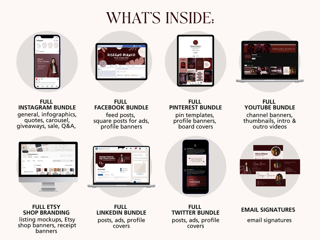 Burgundy Inspired Branding Kit