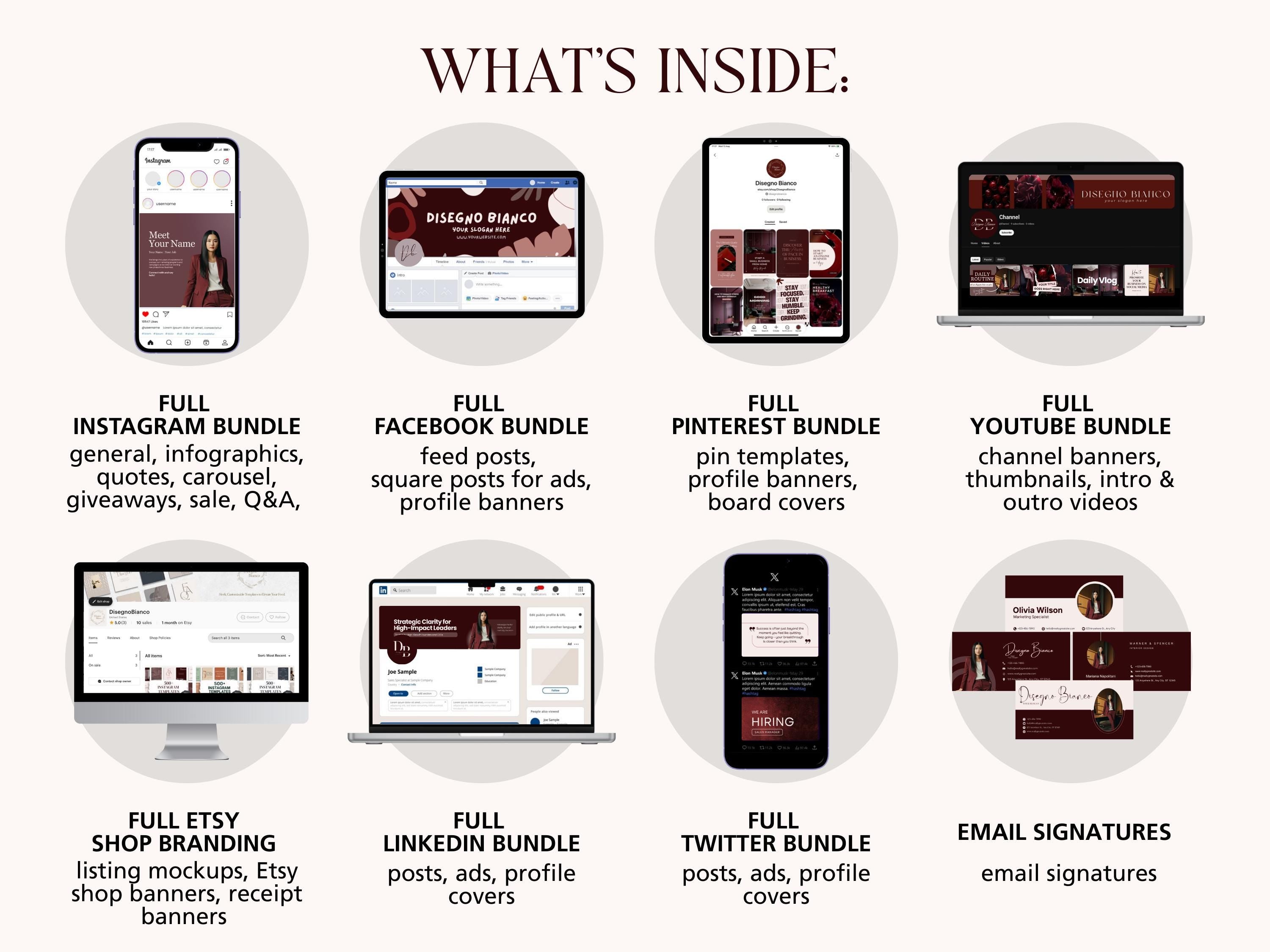 Burgundy Inspired Branding Kit