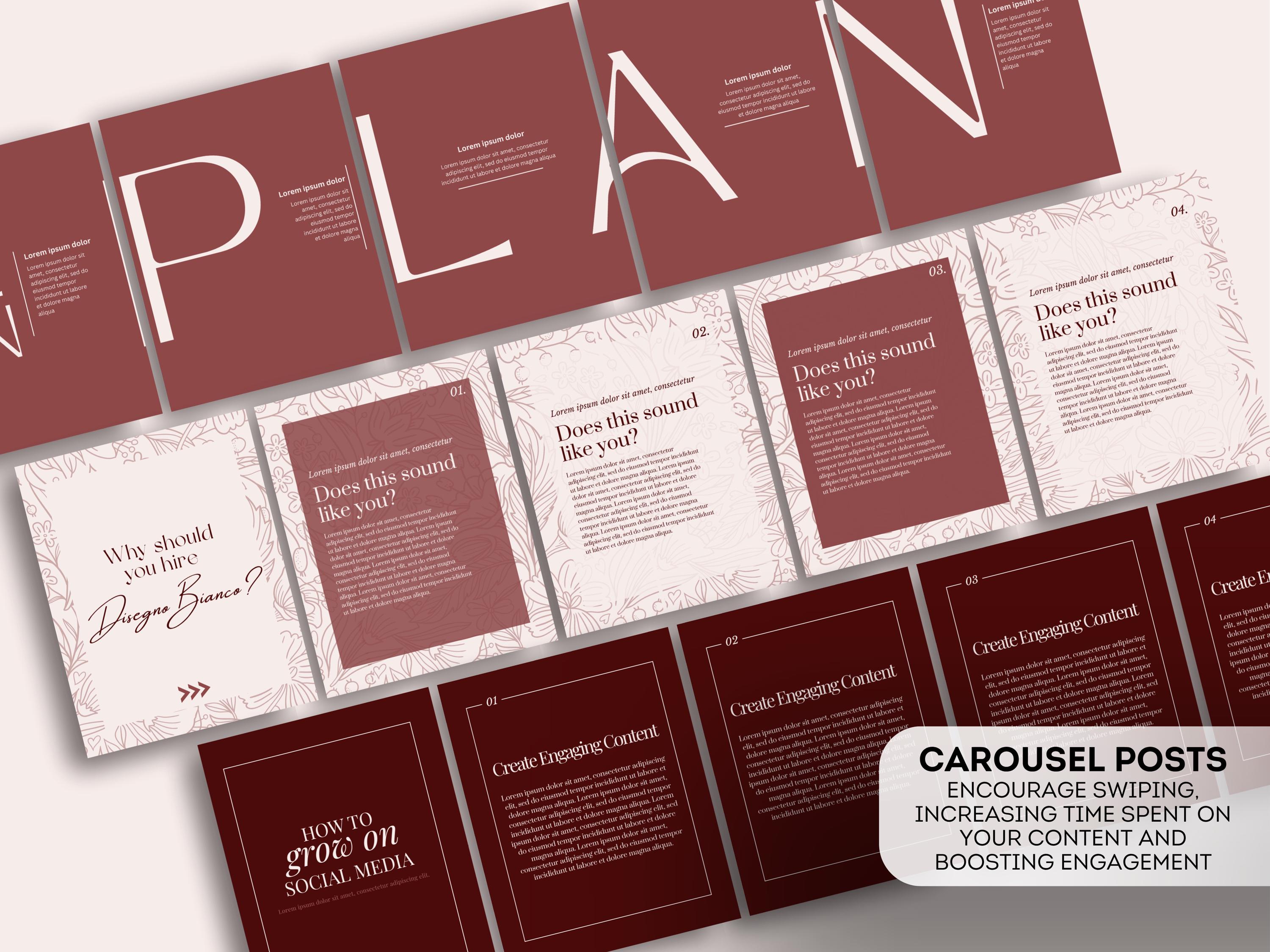 1400+ Instagram Templates in Rich Burgundy