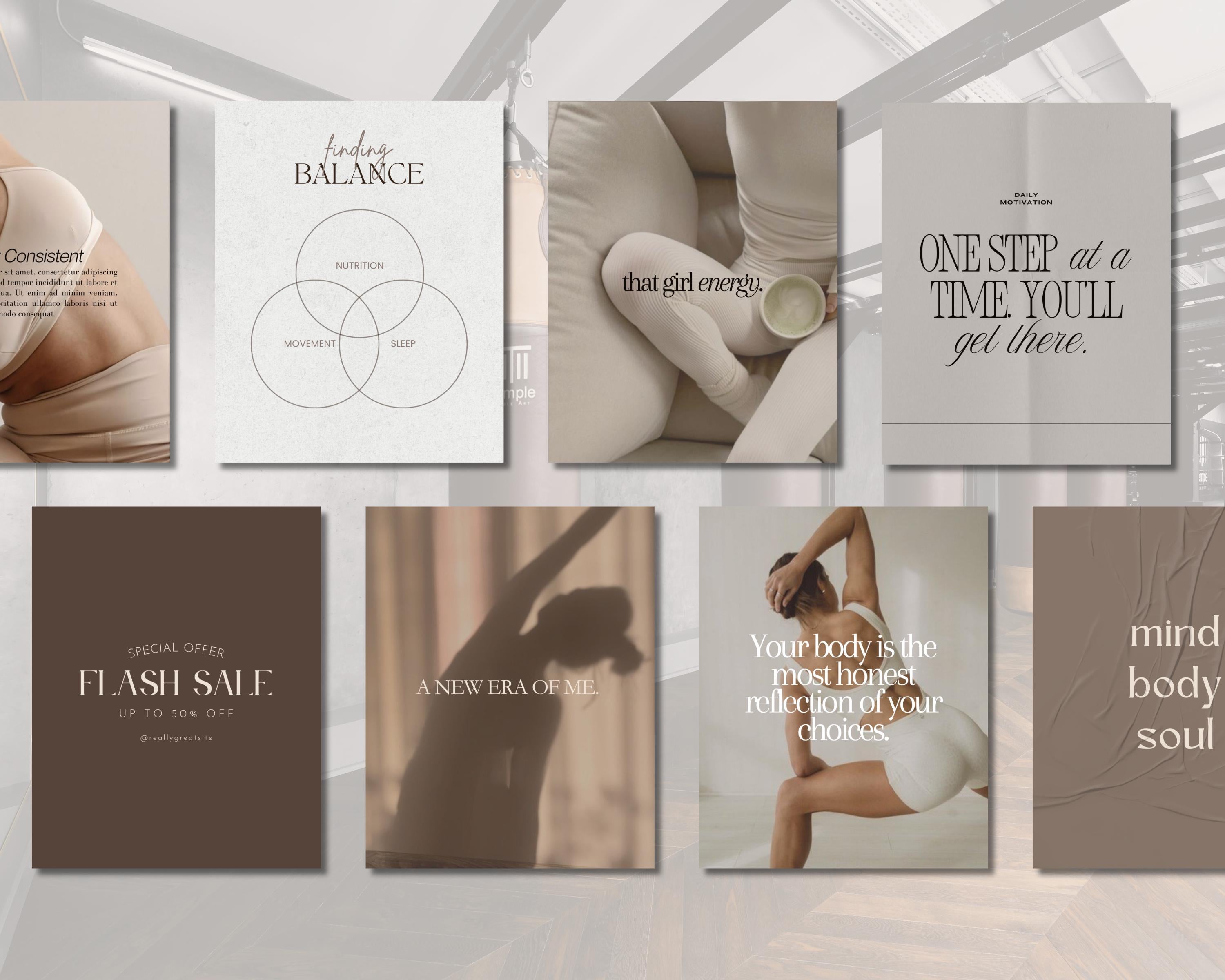 Espresso Instagram Template Pack | Yoga & Pilates Canva Posts