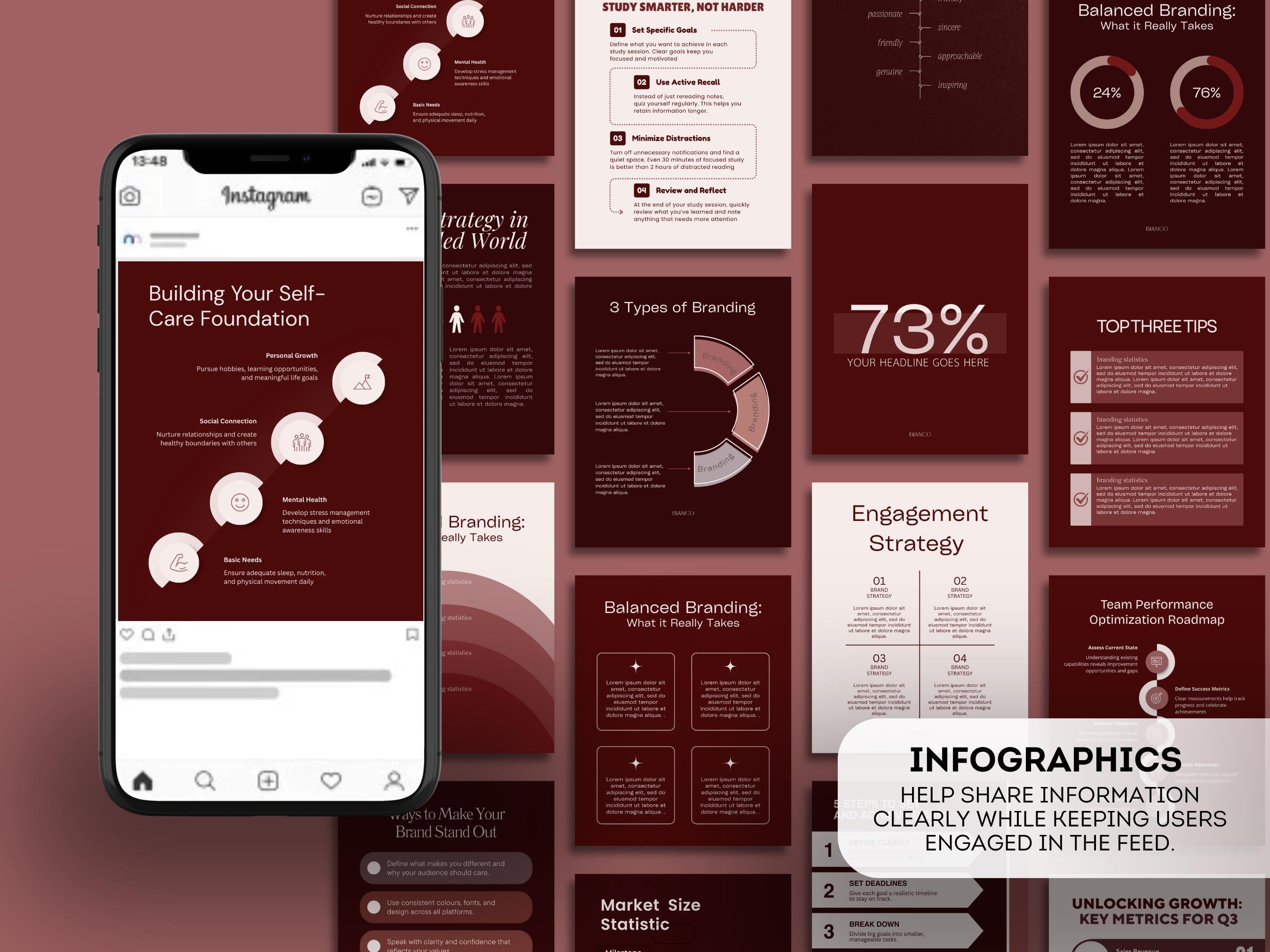 Burgundy Instagram Templates Canva