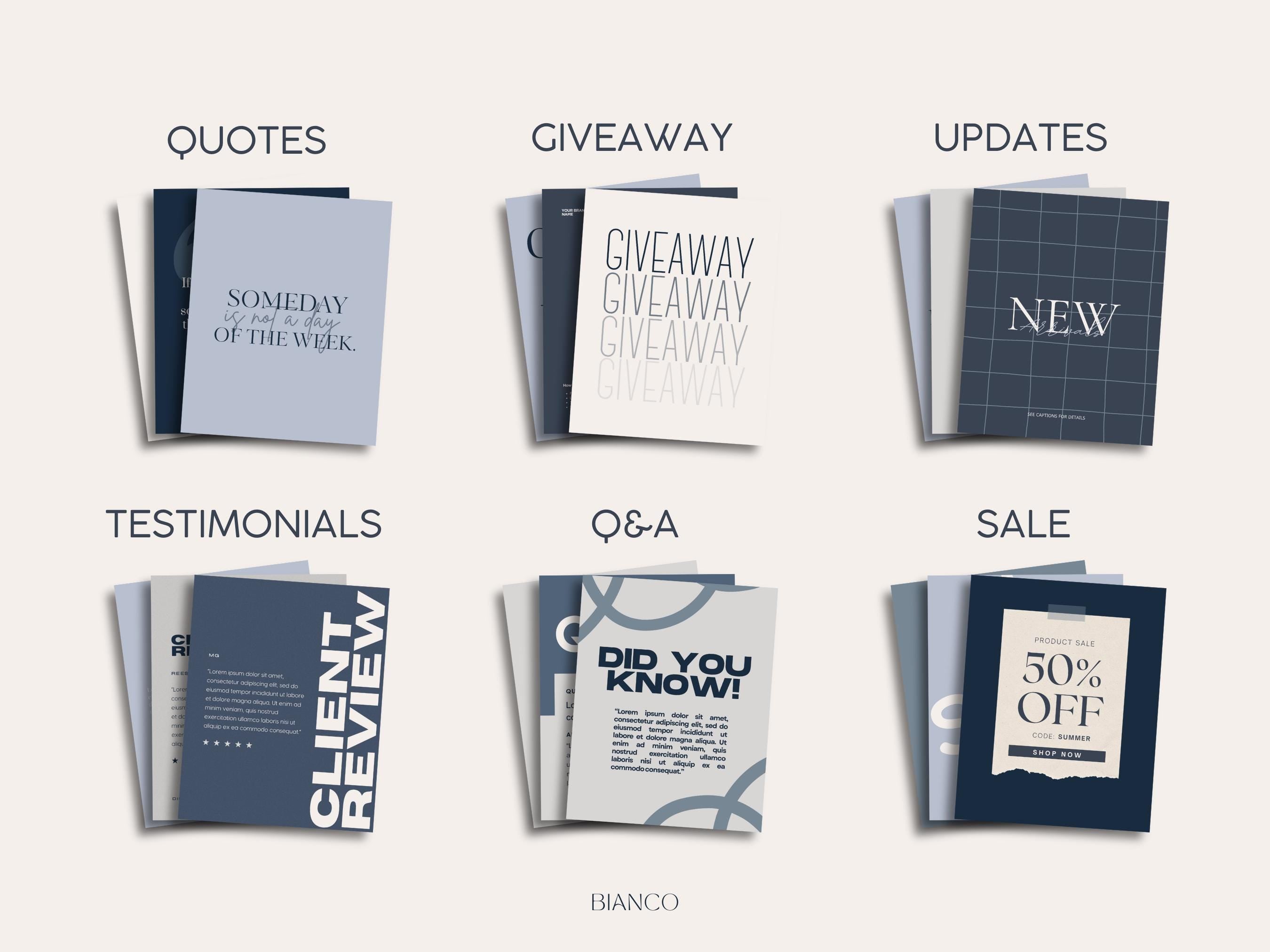 Deep Blue Instagram Templates Canva