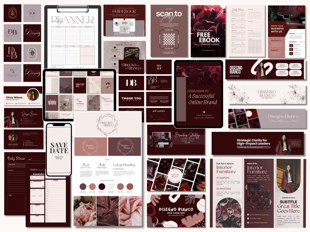 Burgundy Inspired Branding Kit