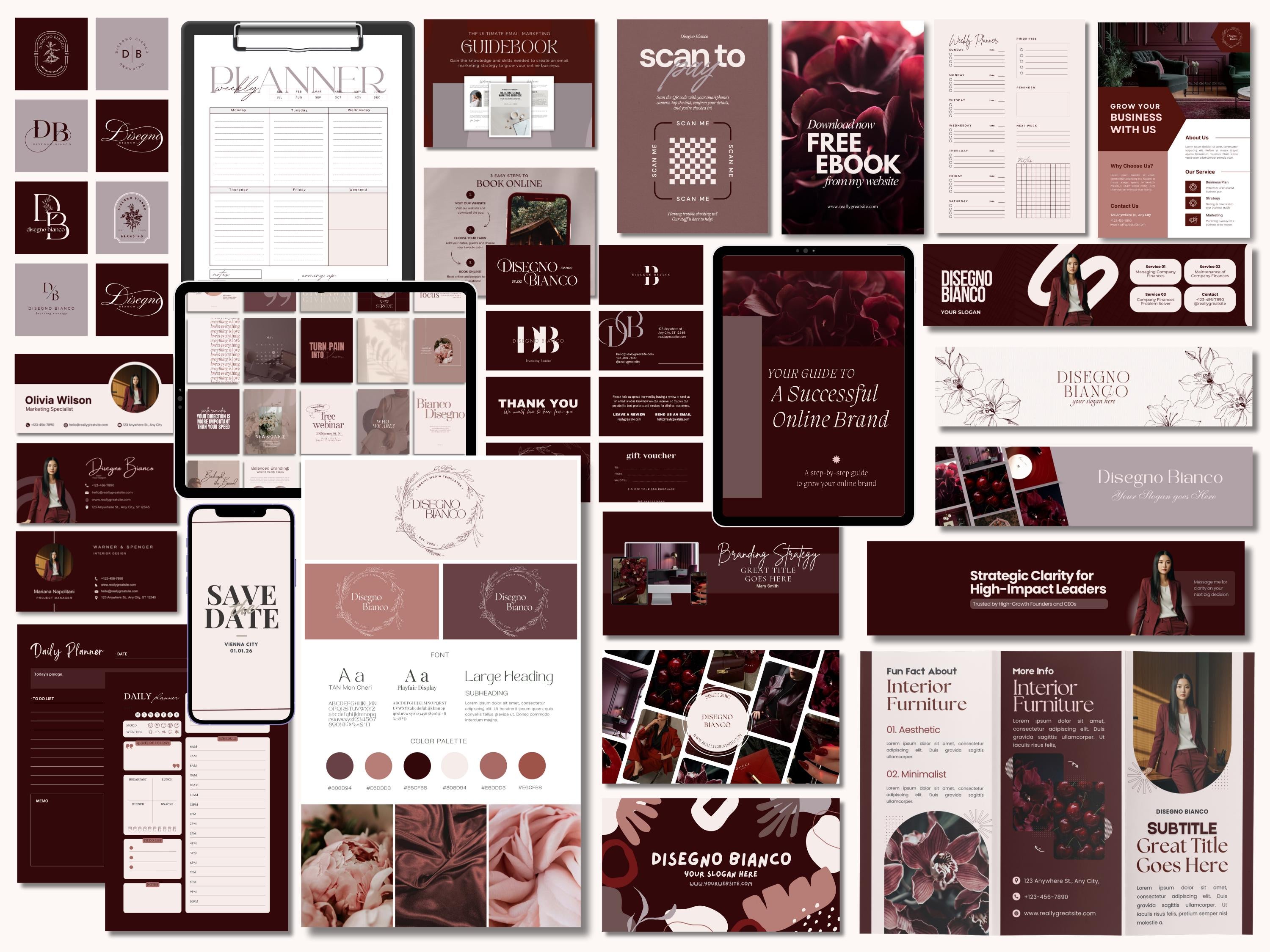 Burgundy Inspired Branding Kit