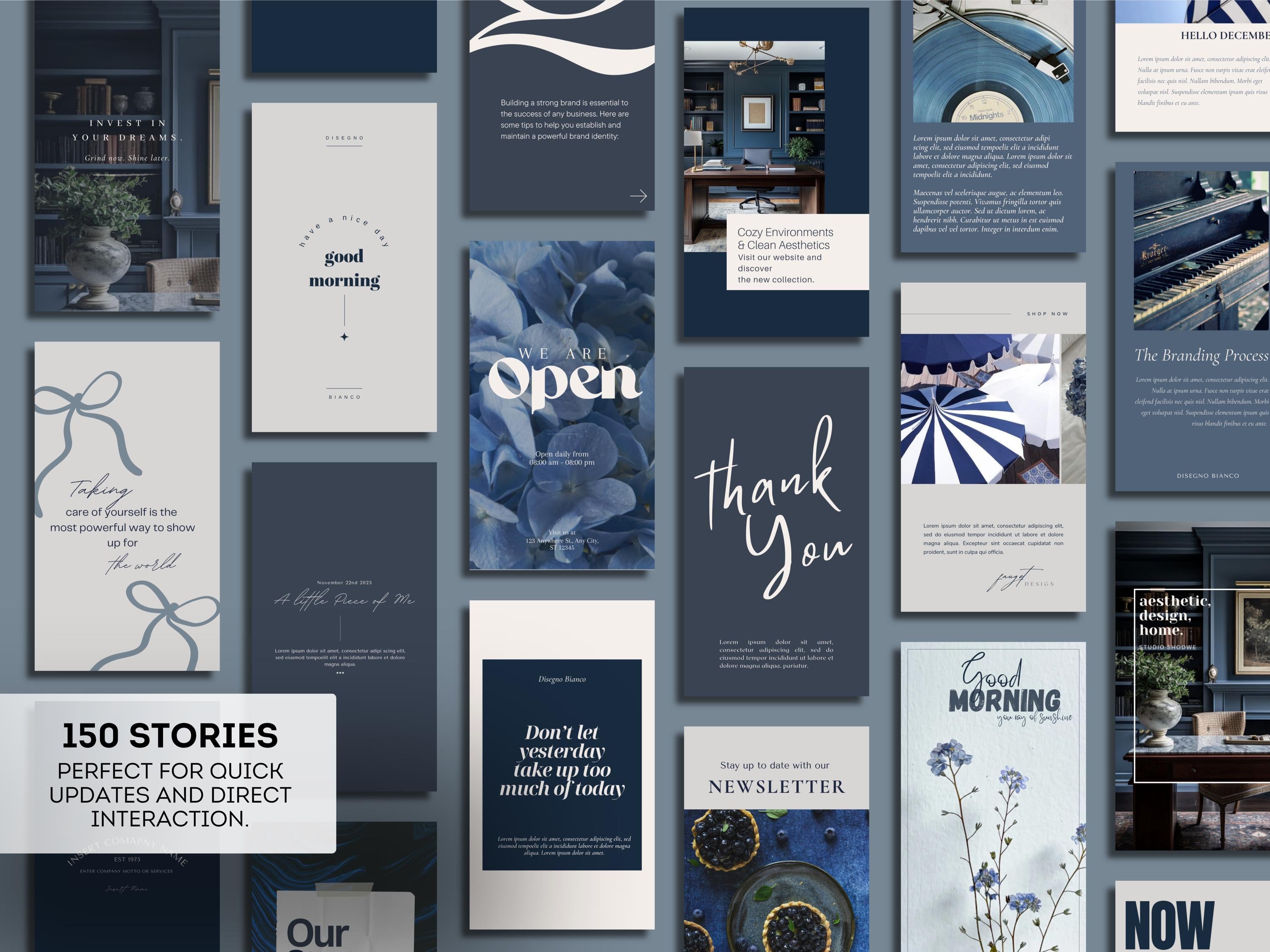 1400+ Instagram Templates in Navy Blue
