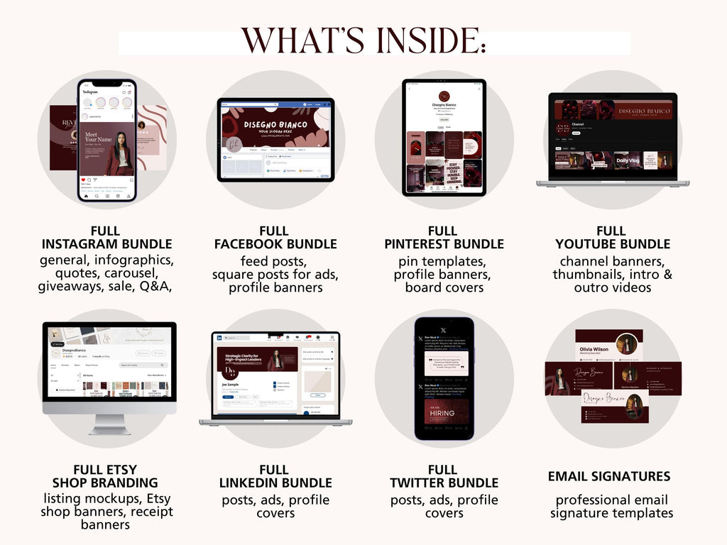 Burgundy Inspired Branding Kit