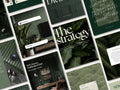 Dark Green Instagram Templates | Canva Editable Posts | Minimal Aesthetic Feed Kit | Social Media Templates Bundle