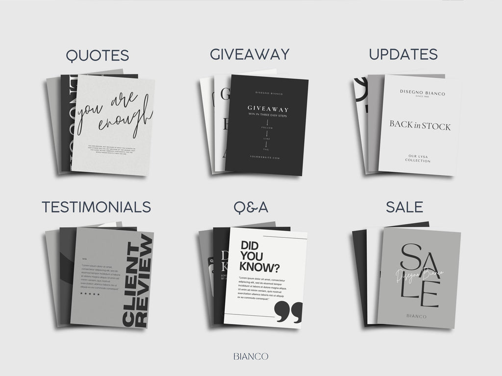 1400+ Instagram Templates in B&W